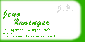 jeno maninger business card